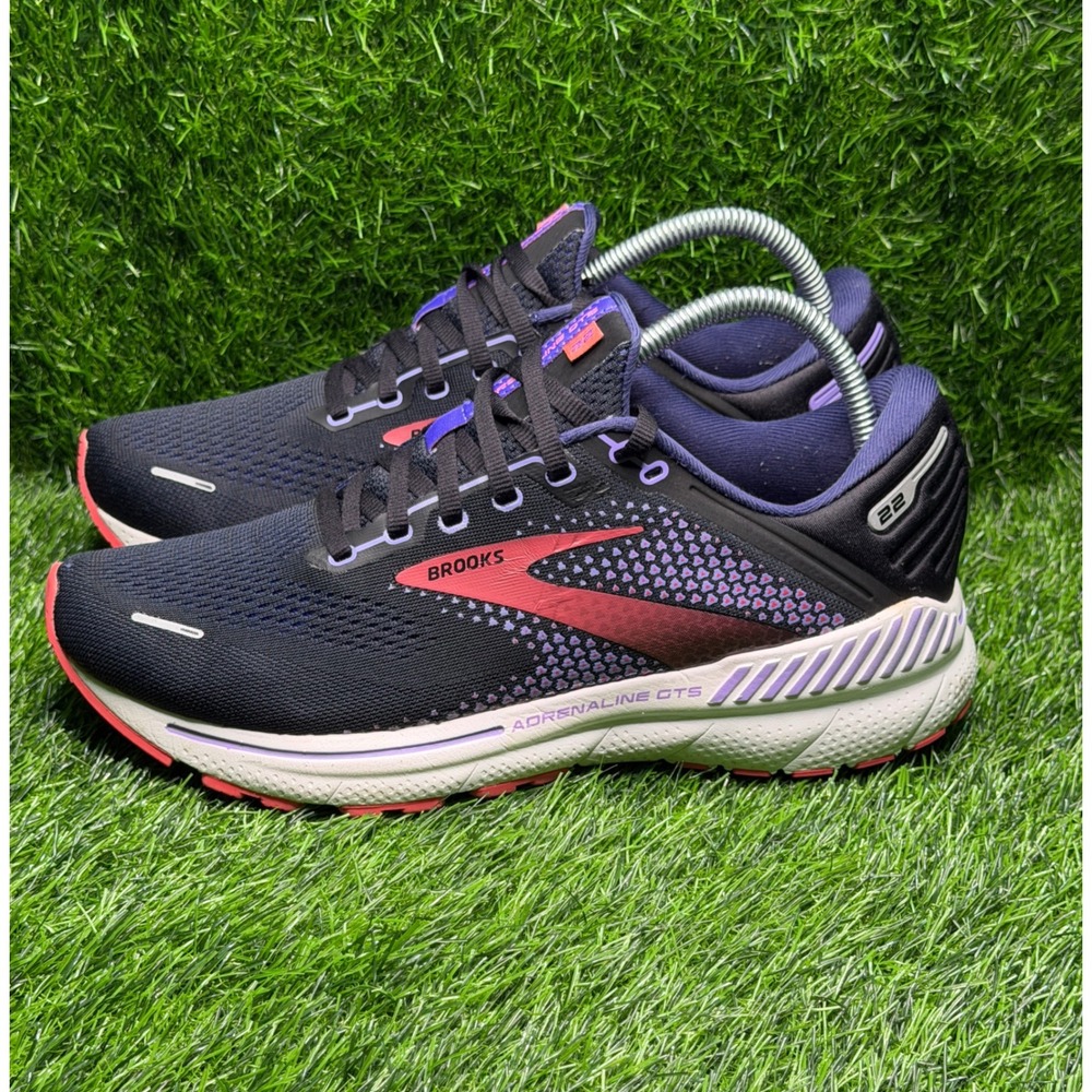 Brooks Adrenaline GTS 22 Womens 10.5 Running Shoes Navy Purple Coral